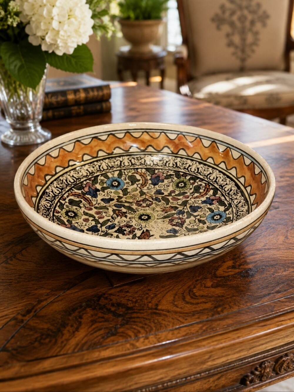 Neiman Marcus Antique Morocco Persian bowl hand painted rare pottery 1907 Mint